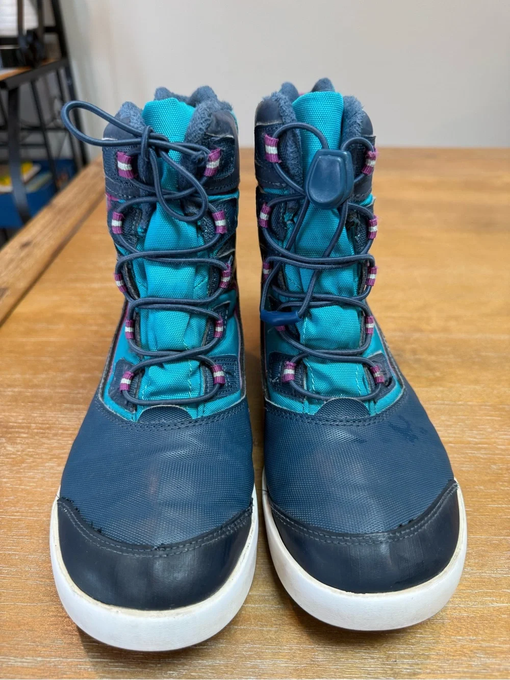 Merrell Kids Snow Bank Waterproof Boots Insulated Navy/Turquoise Sz US 6 UK 5